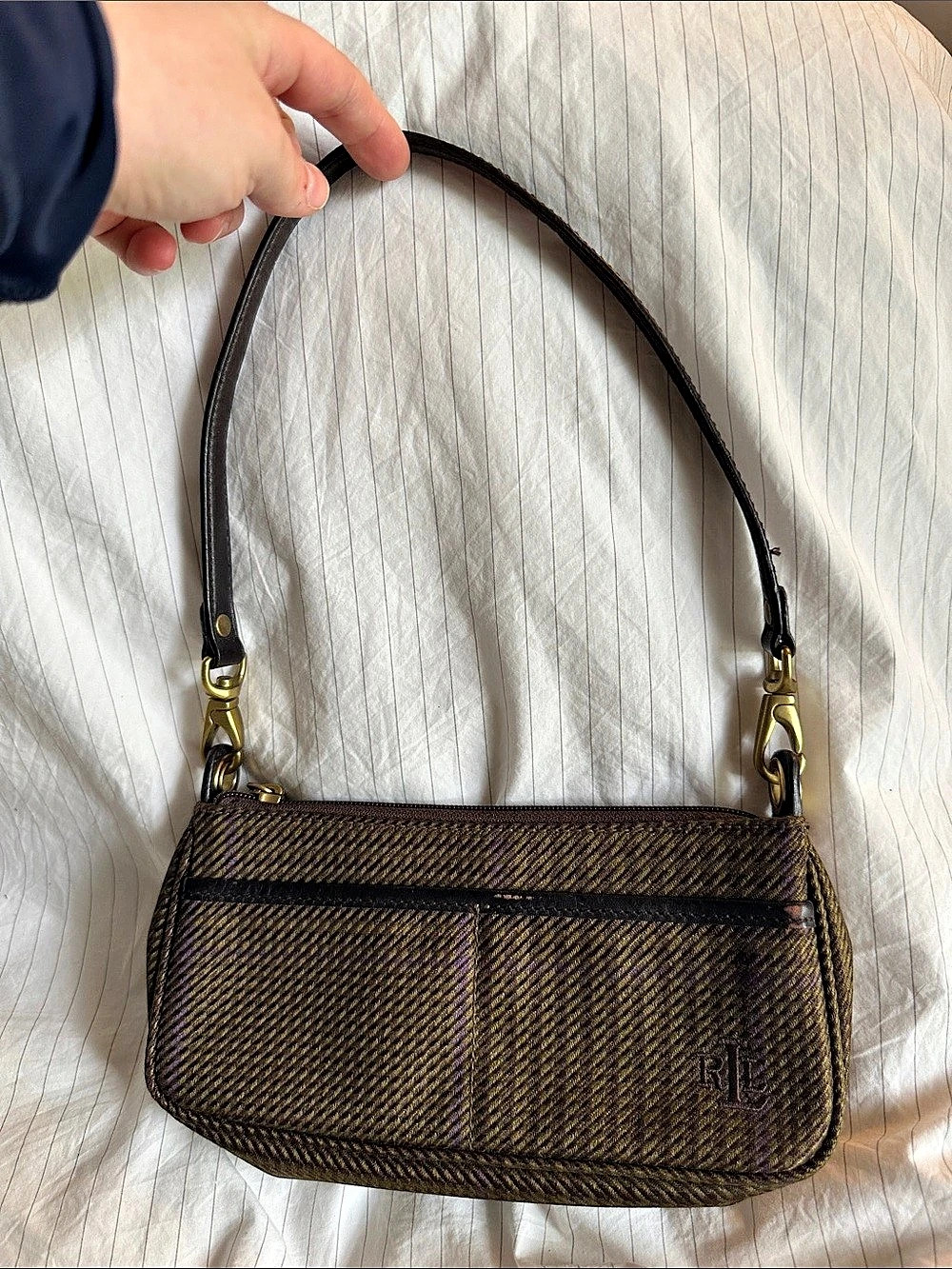 Vintage Lauren Ralph Lauren Plaid Baguette Shoulder Bag